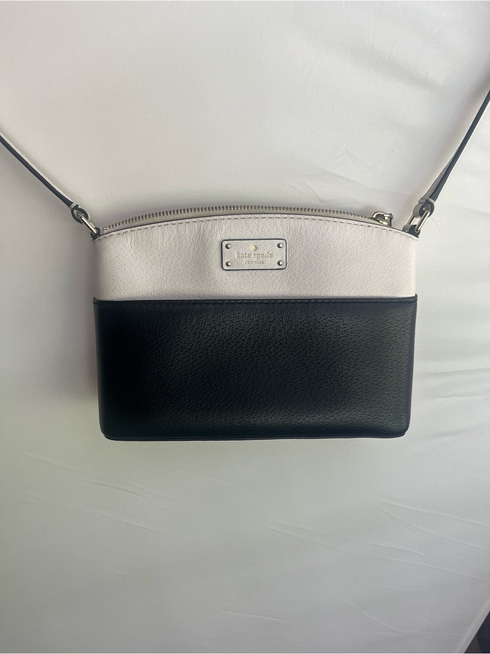 kate spade Black & White Two-Tone Pebbled Leather Crossbody